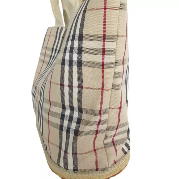 Auth BURBERRY Nova Check Handbag Tote Bag Beige / multicolor canvas/rubber - Picture 3 of 11